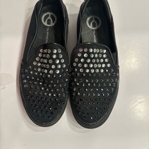 Black Studded Flats with Sleek Design